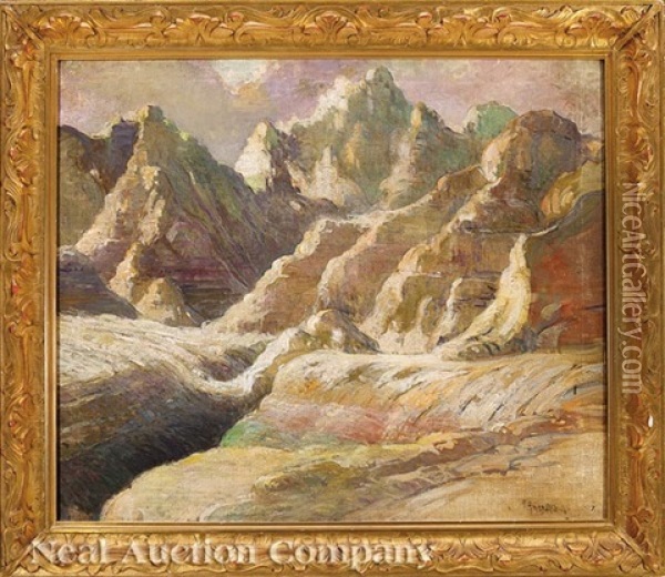 Mountain Landscape Oil Painting - George Ames Aldrich