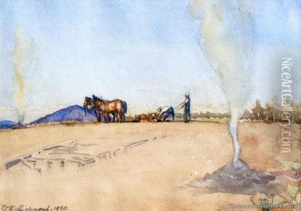 Ploughing The Land Oil Painting - Dorothy Kate Richmond