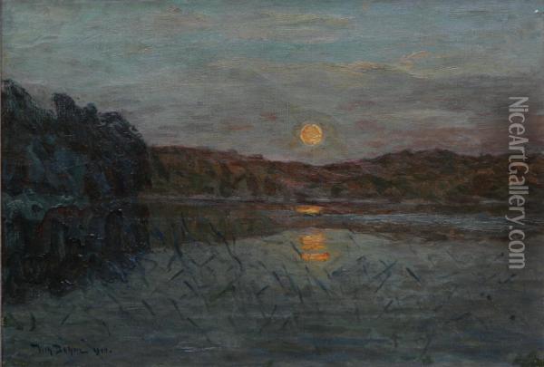 Solnedgang Oil Painting - Wilhelm Behm