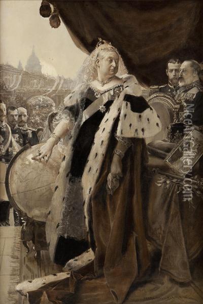 Queen Victoria Oil Painting - Francois Flameng