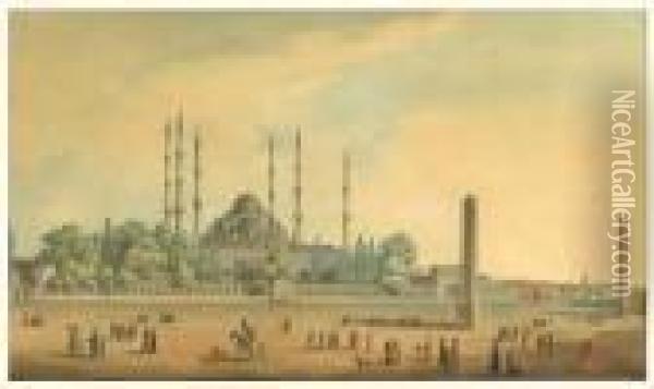 Vue De L'hippodrome A Istanbul Oil Painting - Francois Marie Rosset