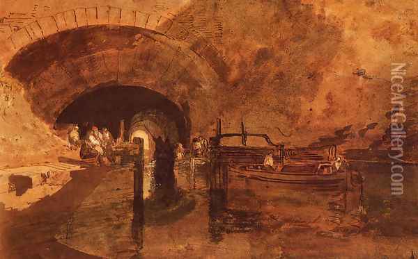 A Canal Tunnel Near Leeds Oil Painting - Joseph Mallord William Turner