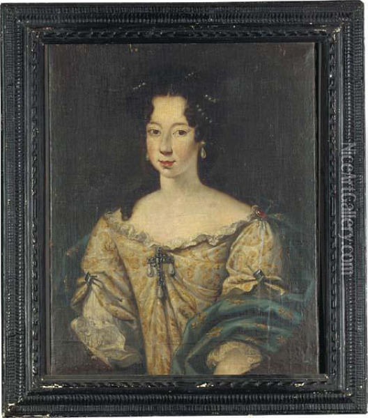 Portrait Of Anne-marie D'orleans, Queen Of Sardinia (1666-1728) Oil Painting - Jacob Ferdinand Voet