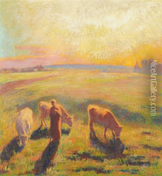 Sonnenaufgang Auf Der Weide Oil Painting - Serge Pahnke