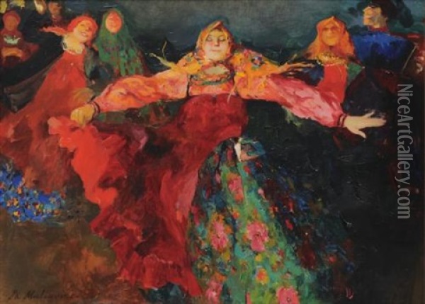 The Dance Oil Painting - Filip Malyavin