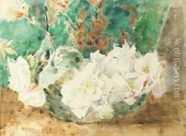 A Bowl Of Hibiscus Oil Painting - Francis Edward James