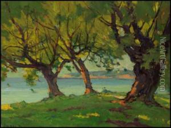 Willows, Lake Ontario Oil Painting - John William Beatty