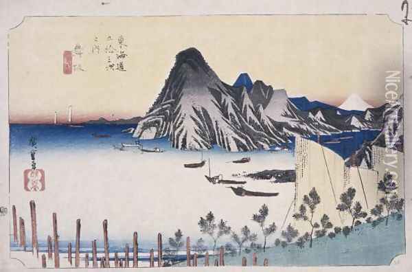 A View of Imagiri Oil Painting - Utagawa or Ando Hiroshige