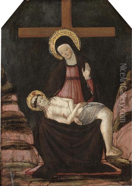 The Pieta Oil Painting - Francesco Botticini