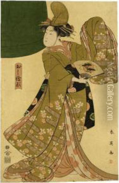 ````````musume Dojo-ji' From The Series ````````oshi-e Gata' Oil Painting - Katsukawa Shunei