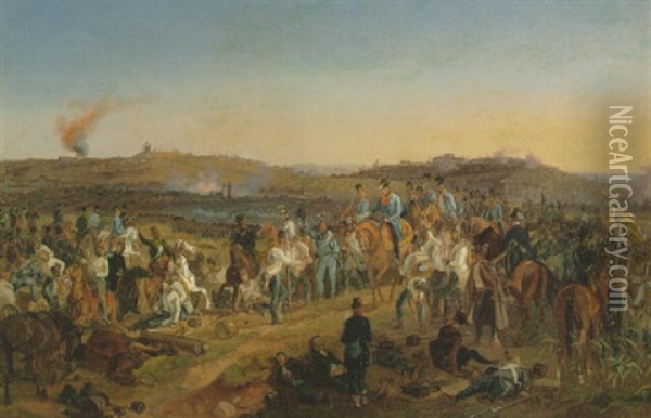 The Battle Of Novara Oil Painting - Albrecht Adam
