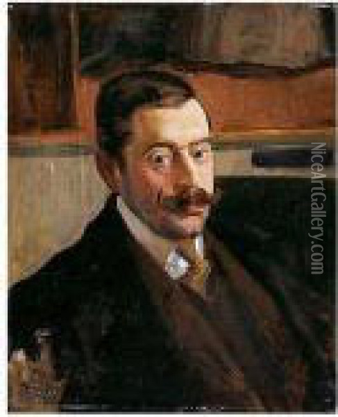 Retrato De A. Castellanos Oil Painting - Jose Villegas y Cordero