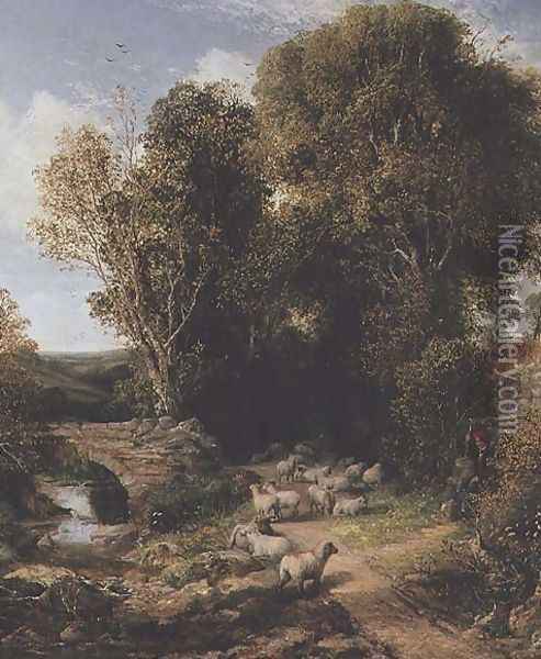 Pastoral Scene, 1865 Oil Painting - George Cole, Snr.