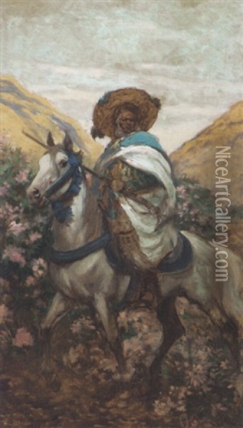 Cavalier Arabe Oil Painting - George Bertin Scott