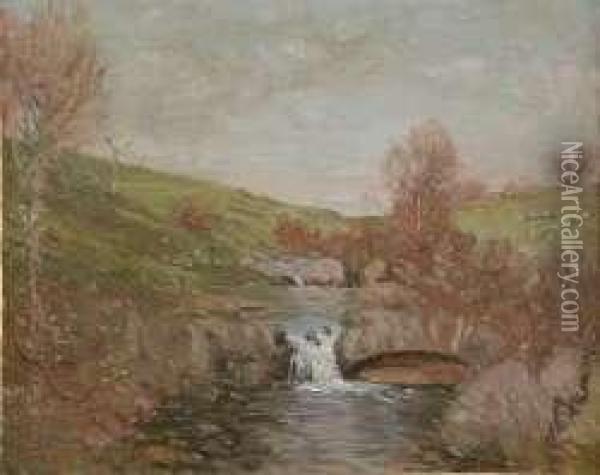 A River Landscape, Ayrshire Oil Painting - George Houston