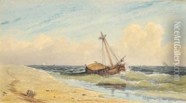 Beach Scene Oil Painting - George Robert Bonfield