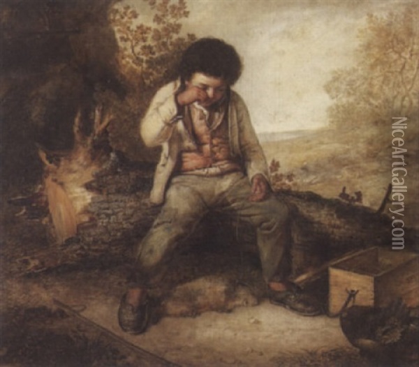 Kleiner Junge Weint Um Seinen Biber Oil Painting - Joseph Hornung