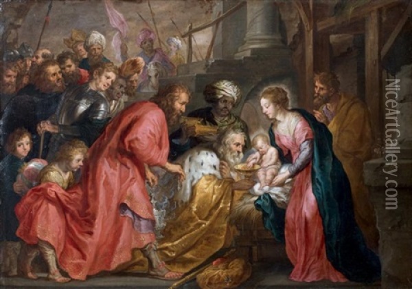 L'adoration Des Mages Oil Painting - Balthasar Beschey