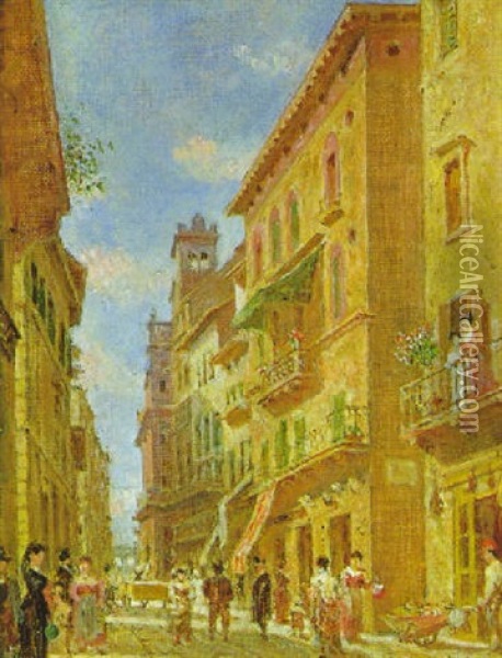 Motiv Aus Verona Oil Painting - Franz Alt