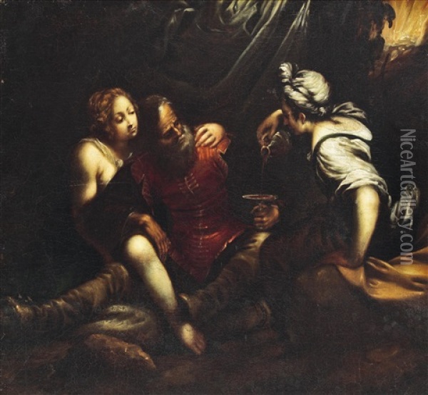 Lot Und Seine Tochter Oil Painting - Francesco del Cairo