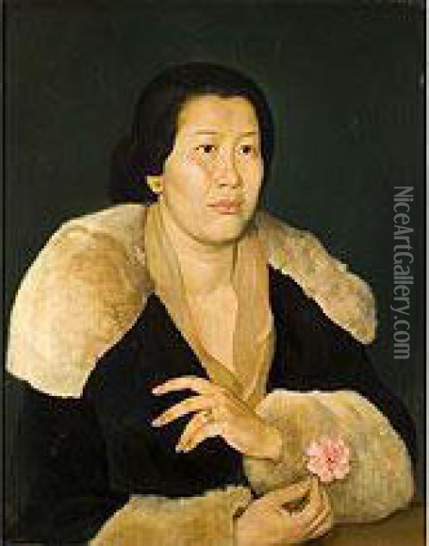 Portrait Einer Asiatischen Dame
 Ol Auf Leinwand. Oil Painting - Willem van de, the Elder Velde