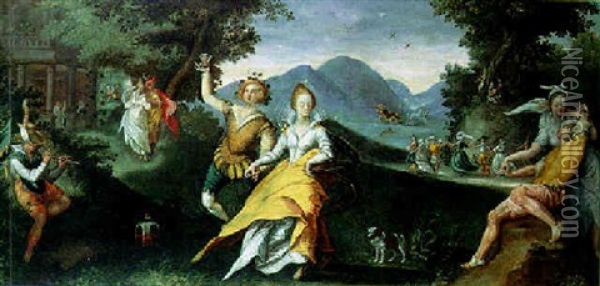 La Danse Des Vierges Folles Oil Painting - Jan Pietersz Saenredam