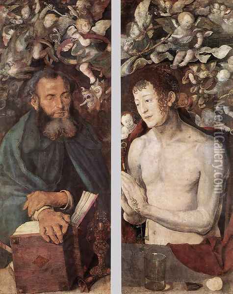 The Dresden Altarpiece (side wings) Oil Painting - Albrecht Durer