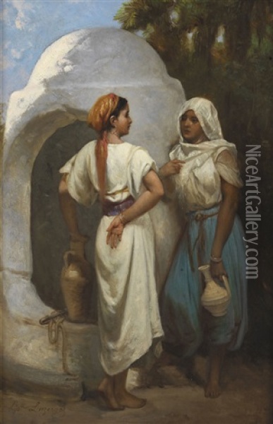 Femmes Au Puits Oil Painting - Jean Raymond Hippolyte Lazerges