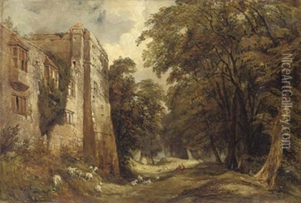 A Castle Oil Painting - Samuel Bough