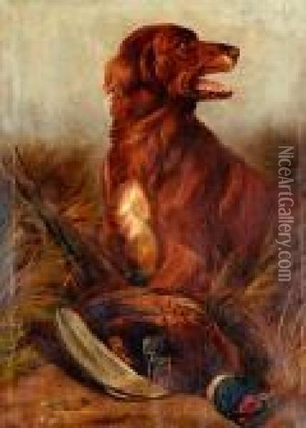 Red Setter With A Pheasant Oil Painting - Colin Graeme Roe