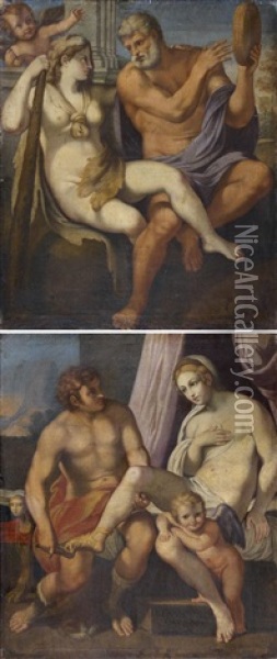 Hercule Et Iole (+ Venus Et Anchise; Pair) Oil Painting - Annibale Carracci