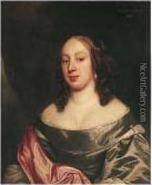 Portrait Of Lady Mary Bertie Oil Painting - John Hayls