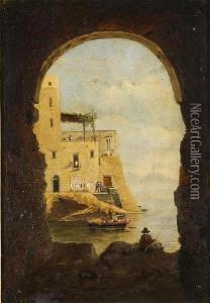 Scorcio Di Napoli Oil Painting - Ercole Gigante