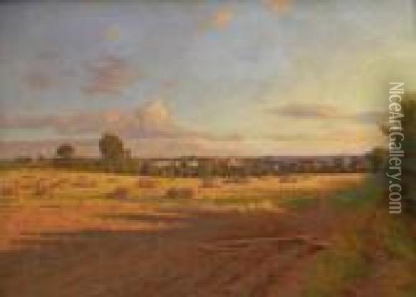 Harvest Field Oil Painting - Frederick William Jackson