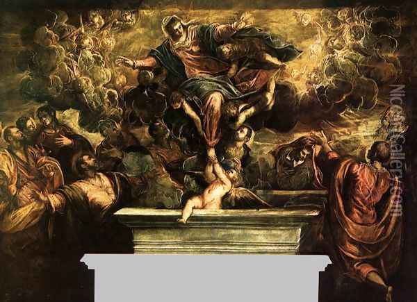 The Assumption of the Virgin Oil Painting - Jacopo Tintoretto (Robusti)