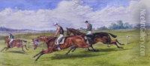 A Steeplechase Oil Painting - Charles Edward Snr Brittan