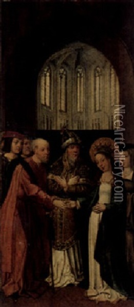 The Betrothal Of The Virgin Oil Painting - Jean Bellegambe