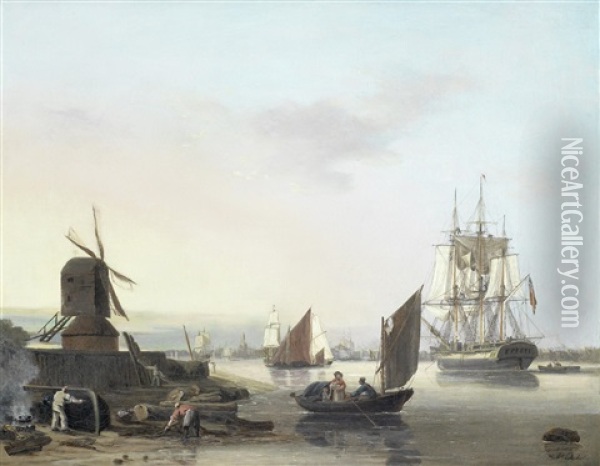 On The Lower Thames Oil Painting - George Webster