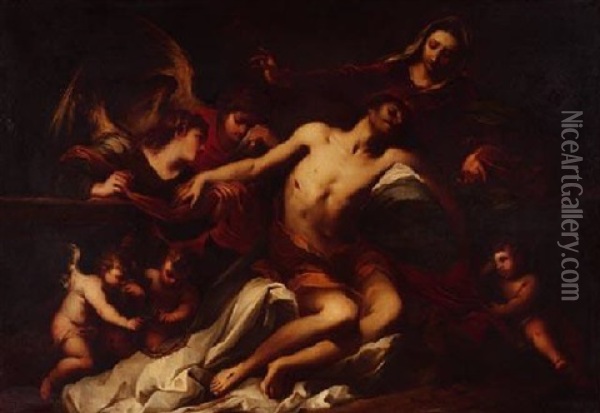 Beweinung Christi Oil Painting - Sebastiano Conca