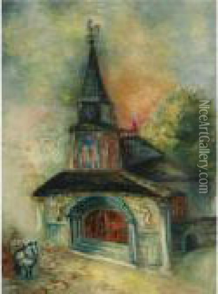 Eglise A Saint Denis A L'ile De Brea Oil Painting - Issachar ber Ryback