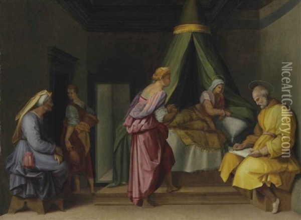 The Naming Of Saint John The Baptist Oil Painting - Tommaso Manzuoli