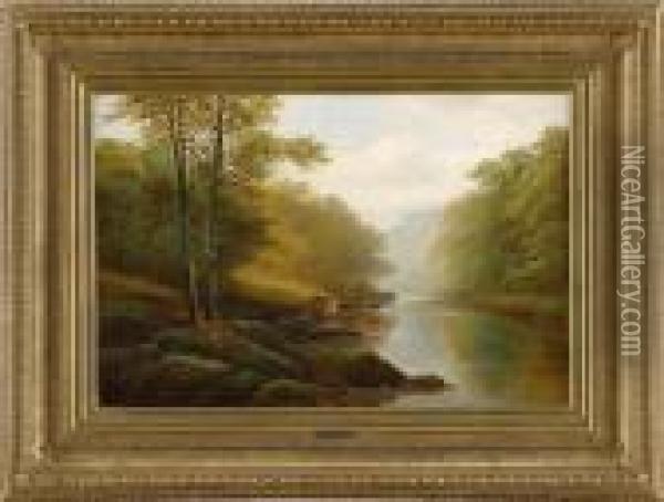 On The Wharfe Bolton Oil Painting - William Mellor