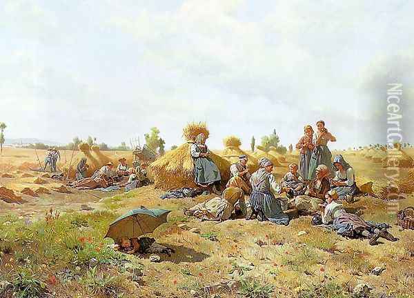 Harvest Repast 1875 Oil Painting - Daniel Ridgway Knight