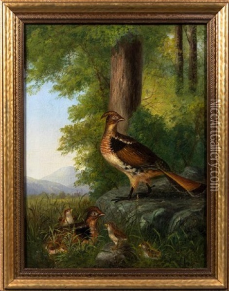 A Family Of Grouse Oil Painting - Howard Hill