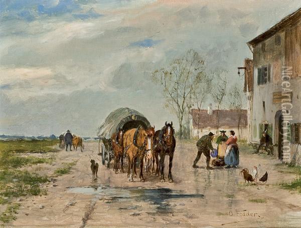 Pferdekutsche Oil Painting - Otto Fedder