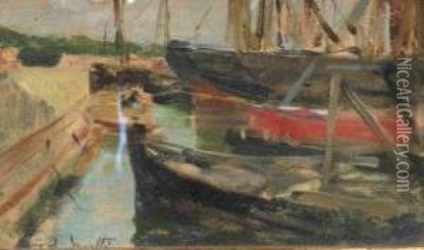 Barche All'ormeggio Oil Painting - Federico Andreotti