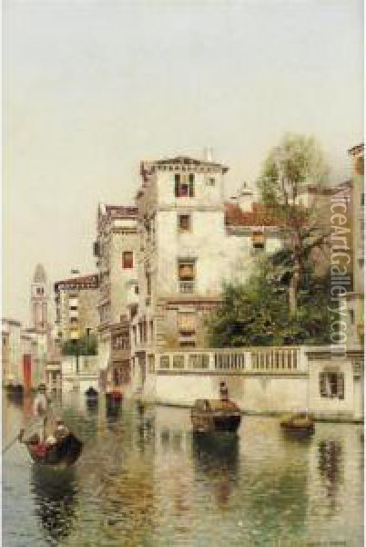 A Venetian Canal Oil Painting - Henry Pember Smith