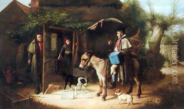 The Rival Oil Painting - Charles Hunt
