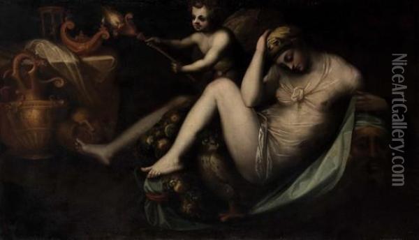 Allegoria Della Notte Oil Painting - Fiorentino Rosso
