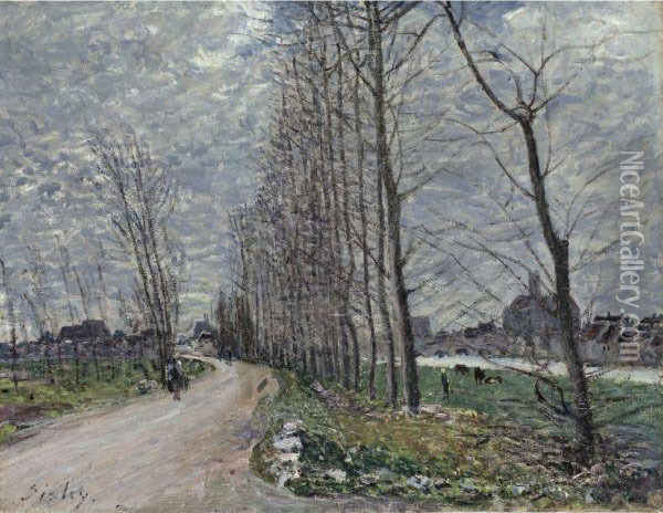 Vue De Moret-sur-loing Oil Painting - Alfred Sisley